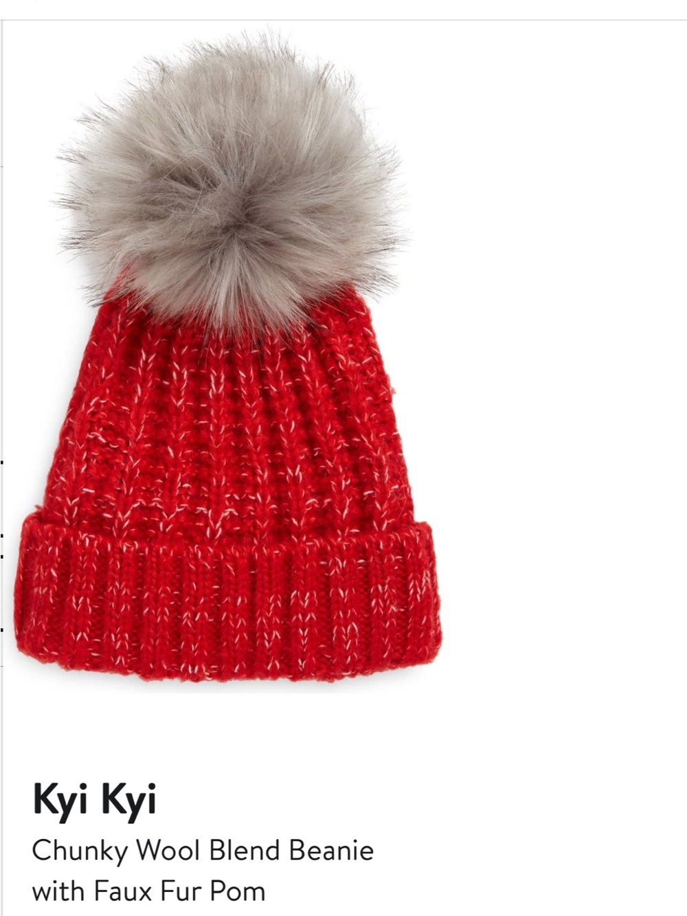 Kyi Kyi Red chunky wool blend beanie